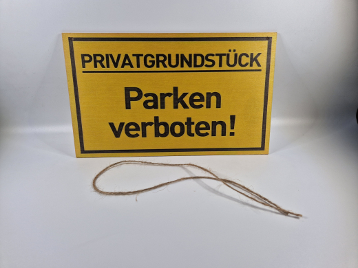 Privatgrundstück Parken verboten Holzschild 25x15cm