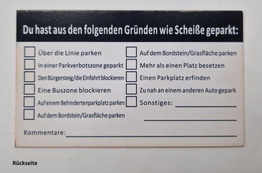 25 Stück Scheiße geparkt "Hey Narr"