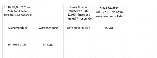 1300 Adressetiketten Adressaufkleber Absenderaufkleber mit Wunschtext