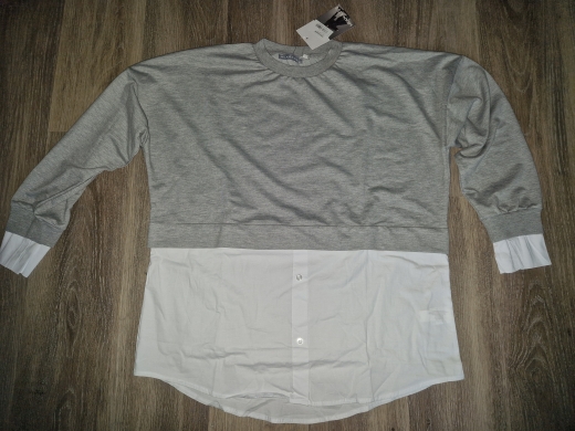 Milan Kiss Sweatshirt Weiss-Grau Gr. M