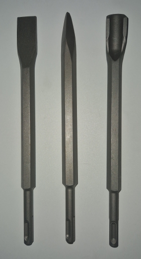 3er Set SDS Plus Flach-, Spitz-, Kanal-/Hohlmeißel 250mm