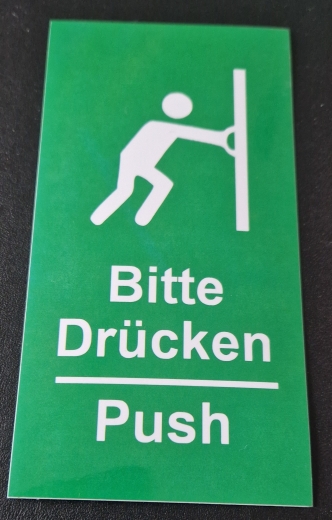 2er Set Aufkleber Türe "Bitte Drücken Push" / "Bitte Ziehen Pull"