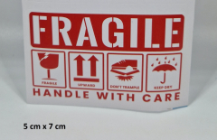 25 Stk. Aufkleber "Fragile with Care"