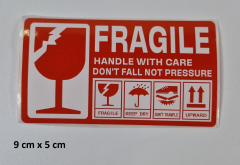 25 Stk. Aufkleber "Fragile 9x5 cm"