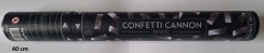 4x Confetti Canon metallic (silbernes metallisches Konfetti) 40 cm