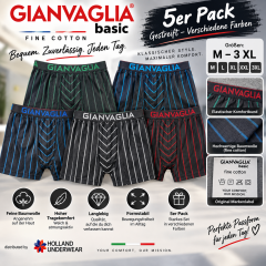 5er Set Herren Unterwäsche – gestreift – verschiedene Farben – M–XXXL